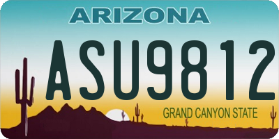 AZ license plate ASU9812