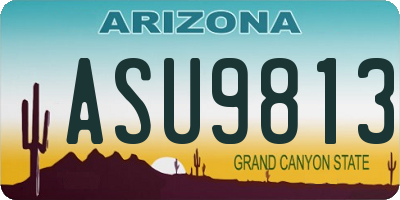 AZ license plate ASU9813