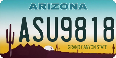 AZ license plate ASU9818
