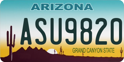 AZ license plate ASU9820