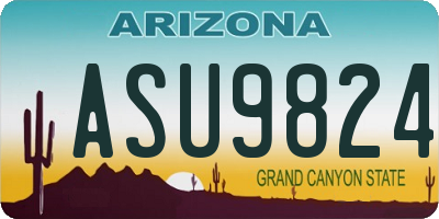 AZ license plate ASU9824