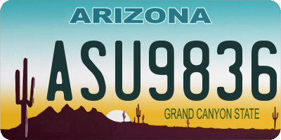 AZ license plate ASU9836