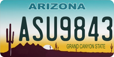 AZ license plate ASU9843