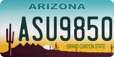 AZ license plate ASU9850