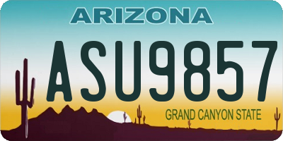 AZ license plate ASU9857