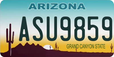 AZ license plate ASU9859