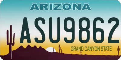 AZ license plate ASU9862