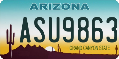 AZ license plate ASU9863