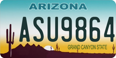 AZ license plate ASU9864