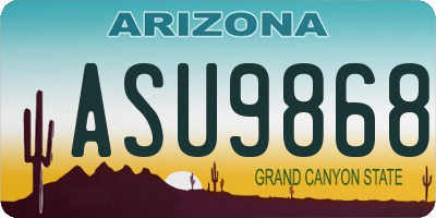 AZ license plate ASU9868