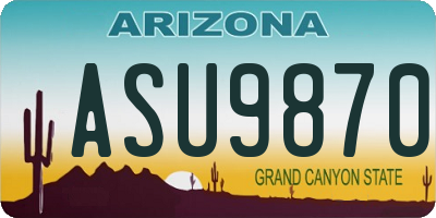 AZ license plate ASU9870