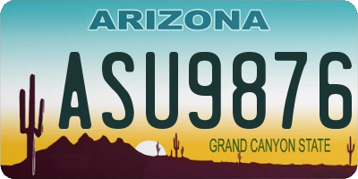 AZ license plate ASU9876