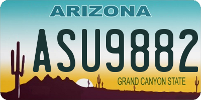 AZ license plate ASU9882