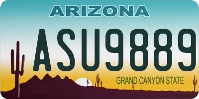 AZ license plate ASU9889