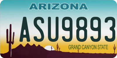 AZ license plate ASU9893