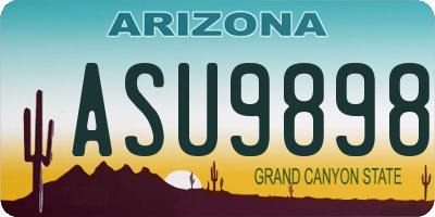AZ license plate ASU9898