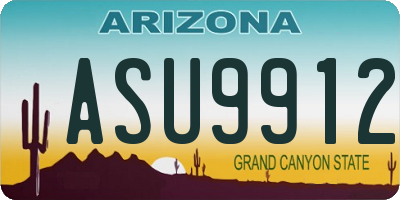 AZ license plate ASU9912