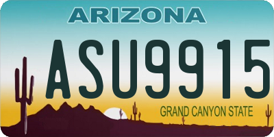 AZ license plate ASU9915