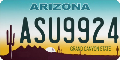 AZ license plate ASU9924