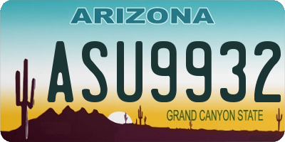 AZ license plate ASU9932