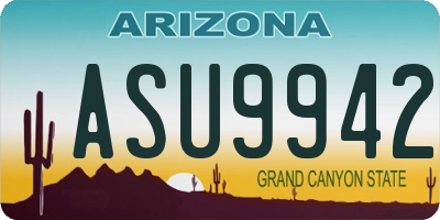 AZ license plate ASU9942