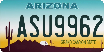 AZ license plate ASU9962