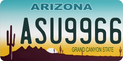 AZ license plate ASU9966