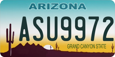 AZ license plate ASU9972