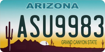 AZ license plate ASU9983