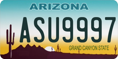 AZ license plate ASU9997