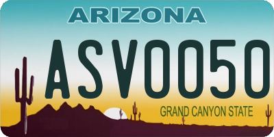 AZ license plate ASV0050