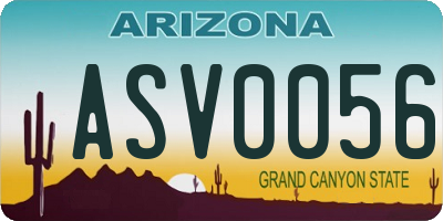 AZ license plate ASV0056
