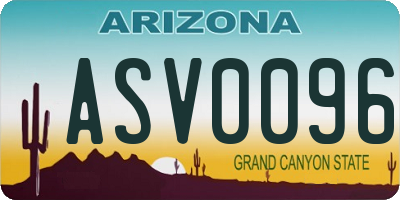 AZ license plate ASV0096