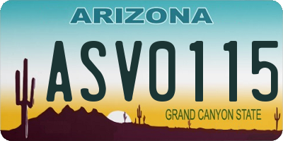 AZ license plate ASV0115