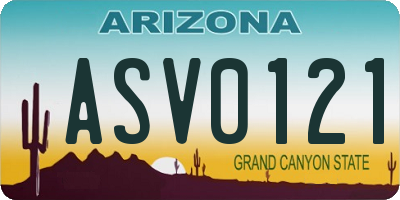 AZ license plate ASV0121