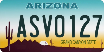 AZ license plate ASV0127