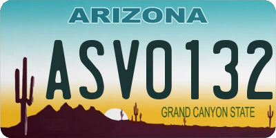 AZ license plate ASV0132
