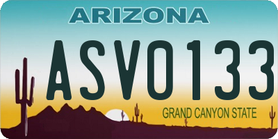AZ license plate ASV0133