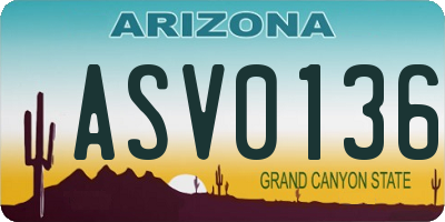 AZ license plate ASV0136