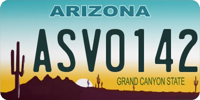 AZ license plate ASV0142