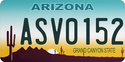 AZ license plate ASV0152