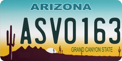 AZ license plate ASV0163