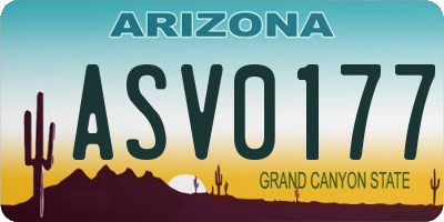 AZ license plate ASV0177