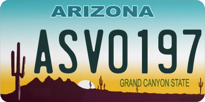 AZ license plate ASV0197