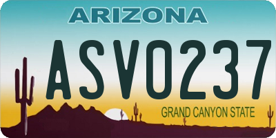 AZ license plate ASV0237