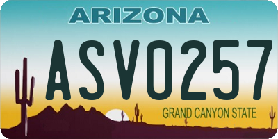 AZ license plate ASV0257