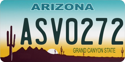 AZ license plate ASV0272