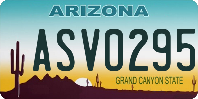AZ license plate ASV0295
