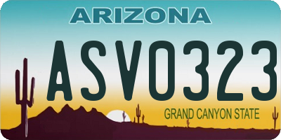AZ license plate ASV0323