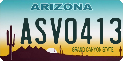 AZ license plate ASV0413